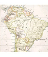 1916 Map South America Political Boundaries Brazil Chile Argentina Guian... - €26,14 EUR