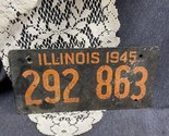 LICENSE PLATE ILLINOIS 1945 WWII SOY BEAN Fiber Board PLATE 292 863 - $19.80