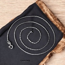 Indian style 925 Sterling Silver light weight Unisex Neck Chain 18&quot; - $561.91 MXN