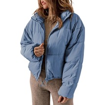 Winter Coats For Women Fashion Full Zipper Front Puffer Jacket Oversized Baggy D - £67.15 GBP