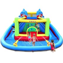 Inflatable Water Slide With Build In Bounce House,Splashing Pool,Double Water Ca - $679.99