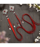 Vintage Style Hanfu Hair Accessories - Set of 2 Retro Red Tassel Hairpin... - £14.93 GBP