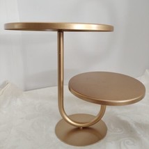 2 Tier Cake Versatile Round MetalStand Gold Tone 12&quot;Tall 10&quot; And 8&quot; Cake Size... - £19.83 GBP