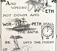 1901 Bible Passage Daniel 3:6 Victorian Word Symbol Puzzle Religious DWDD7 - $19.99