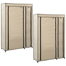 Folding Wardrobes 2 pcs Cream 110x45x175 cm Fabric - £46.52 GBP