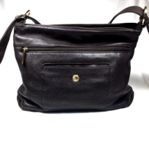 Stone Mountain Shoulder Bag Purse Brown Leather Gold Tone Hardware - £18.76 GBP