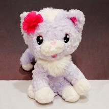 Lavender Cat Kitten Plush Stuffed Animal Toy 9" Jakks  Pacific Flower at ear - $19.79