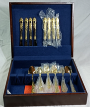 Vintage Estia Gourmet Somerset 24K Gold Electroplate Service for 8 + Hostess Set - £115.12 GBP