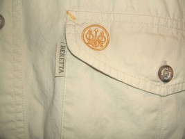 Beretta (TM) brand logo men&#39;s long-sleeve cotton lightweight white shirt Large - £23.59 GBP