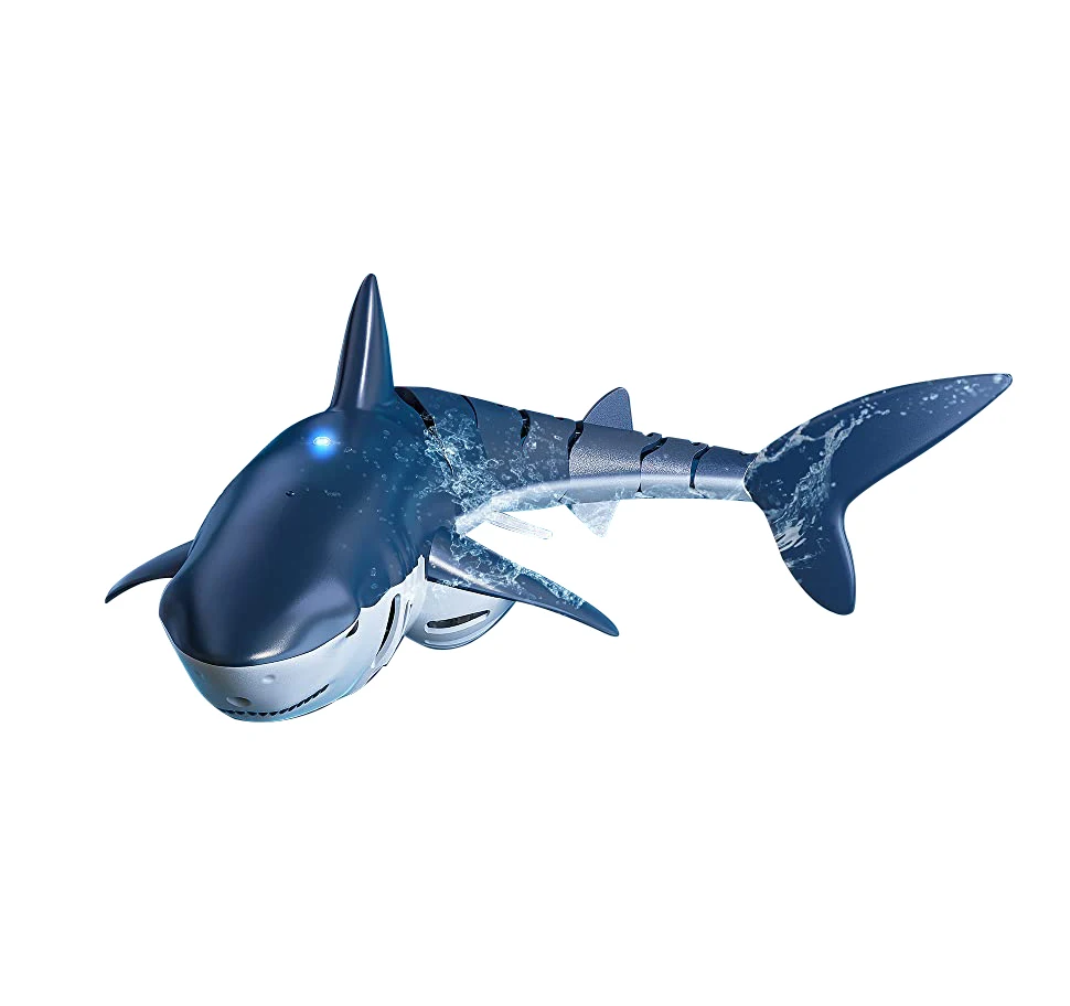RC Shark 1:18 High Realistic Scale Robot Fish with Lights and Spray Lake - £38.81 GBP