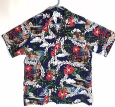 Kolekole Men Large Hawaiian Aloha Shirt Beach Surf Board Woody Cars Palm... - £23.25 GBP