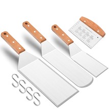 Metal Spatula Set Of 4, Stainless Steel Griddle Accessories - Grill Spatula Scra - £31.16 GBP