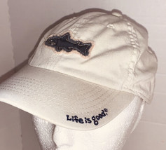 Youth S Life Is Good Tan Cap Applique Fish Embroidered Logo on the Brim GUC - £14.55 GBP