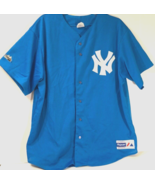 New York Yankees Vintage 90s MLB AL Majestic Bright Blue Sewn Logo Jerse... - £53.60 GBP