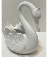 VTG Ceramic Pereiras Portugal White Swan Bird Planter Jardiniere Pot 7.5... - £20.43 GBP
