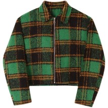 IEFB men&#39;s autumn winter en Plaid short jacket vintage fashion Lapel zip... - £206.10 GBP