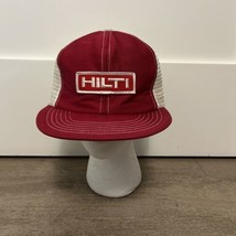 Vintage Hilti Tools SnapBack Trucker Mesh Hat Cap Patch Red - $18.00