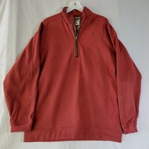 Columbia Men&#39;s 1/4 Zip Fleece Jacket Size Large Pullover Rust Maroon - £9.72 GBP