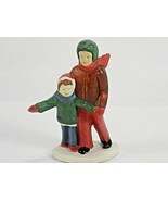 VINTAGE COLLECTIBLE FIGURINE SNOWY VILLAGE SUMMIT COLLECTIBLES FATHER &amp; SON - €5,31 EUR