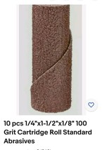 10 pcs 1/4&quot;x1-1/2&quot;x1/8&quot; 100 Grit Cartridge Roll Standard Abrasives - £9.35 GBP