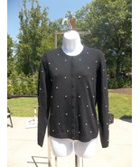 NWT TALBOTS BLACK SWEATER W PEARLS COTTON/CASHMERE BLEND S $99 - £35.91 GBP