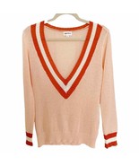 Superdown Peach Bobbie V Neck Varsity Sweater - £36.94 GBP