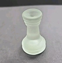 Rook Frosted Glass Chess Replacement Piece Only 1-3/4&quot; Tall x 1-1/8&quot; Wide - £7.32 GBP