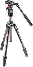 Manfrotto Befree Live 4-Section Carbon Fiber Video Tripod With, Black/Si... - $402.99