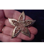 (vp-16) VINTAGE gold sea star Starfish filigree brooch Gerry&#39;s - $21.77 CAD
