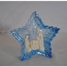 VTG Holy Family in Blue Glass Star Shelf Christmas Decoration - $29.70