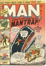 MAN COMICS #3--1950--GIANT WHALE ATTACK--VIOLENCE--TERROR-PRE CODE--RARE... - $101.85