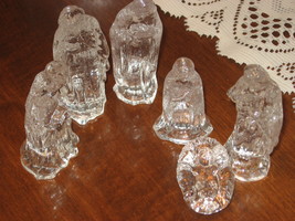 VTG-Mini Nativity Set-6 pc- Centurion Collection-Clear Glass-Taiwan-1980&#39;s - $11.00