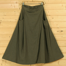 Navy Blue A-Line Long Linen Skirt Women One Size Ankle Length Linen Cotton Skirt image 6
