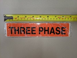 &quot;Three Phase&quot; Vinyl Warning Labels Black Letters On Orange Background Pa... - $429.49 MXN
