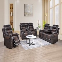 Prescot 3-Piece Brown Air Leather Power Reclining Sofa Set - $2,298.00