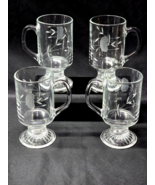 PRINCESS HOUSE Irish Coffee Pedestal Mugs HERITAGE Etched Crystal - Set ... - $24.73