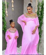 Ramadan Special Moroccan Wedding Pink Kaftan Girls Georgette Kids Dubai ... - £45.77 GBP