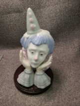 Vintage Meico Sad Pierrot Clown Head in Hands Porcelain by Paul Sebastian w/Base - £10.47 GBP