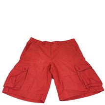 American Living Red Cargo Shorts Size 38 100% Cotton Mens Casual Wear - $18.50