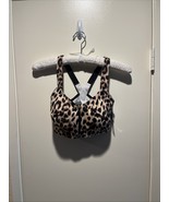 VICTORIA&#39;S SECRET Knockout Sport Front-close Zip Bra Leopard Black Size ... - $34.60