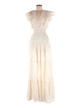 NWT Jen&#39;s Pirate Booty Purple Rain Maxi in Natural Ivory V-neck Tiered Dress M - £122.32 GBP