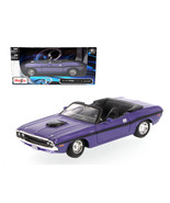 1970 Dodge Challenger R/T Convertible Purple 1/24 Diecast Model Car by M... - $27.99