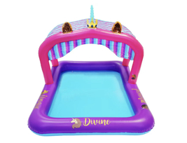 Afro Unicorn Canopy Pool – Inflatable Pool – Kiddie Pool – Girls  - £51.11 GBP