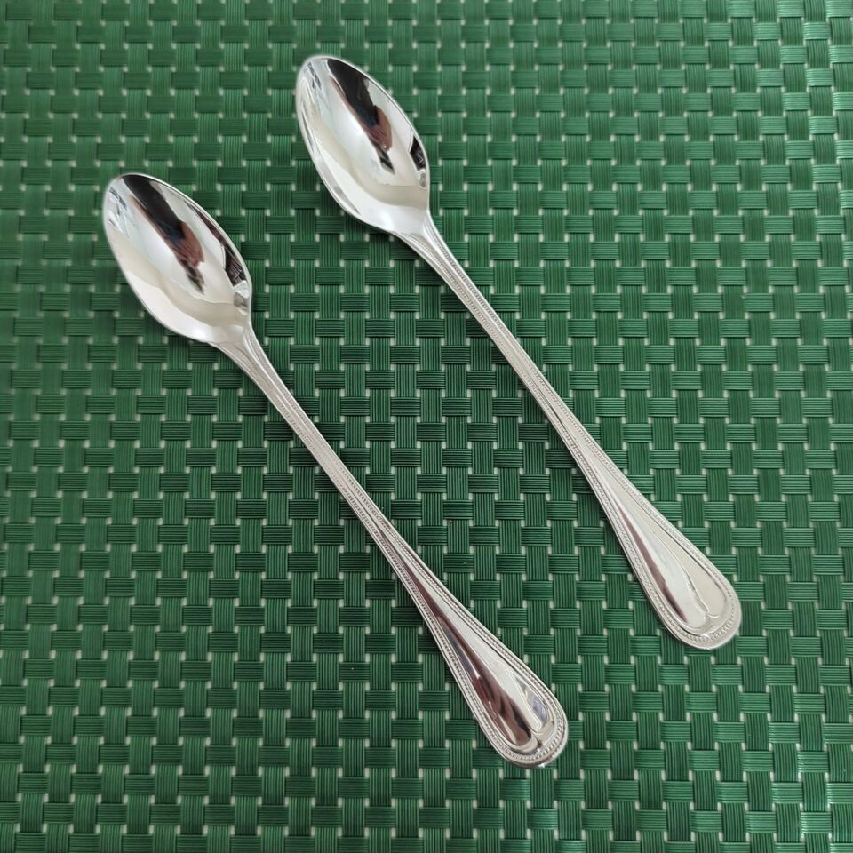 2 Reed &amp; Barton Elegant Bead HAMILTON ENGLISH GENTRY Stainless Iced Tea ... - $19.99