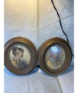 Vtg Gold Framed Print Portrait Of Peter &amp; Charlotte Arthur Garrett Sidne... - £27.18 GBP