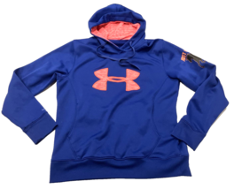 Under Armour Sweatshirt Womens Medium Blue Pullover Hoodie Storm Logo Ju... - $9.14