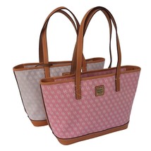 Dooney Bourke Tote Shopper Charleston Signature Logo Canvas Handbag Fabric Purse - £142.78 GBP