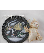 VTG MACAU ANGEL and Hand Painted Tin CHRISTMAS ORNAMENTs 2.5&quot; to 3.5&quot; - £5.44 GBP