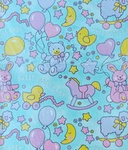 Vintage Carlton Cards Blue Pink Baby Birthday Shower Gift Wrap Paper New A7 - £7.94 GBP