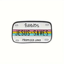 JESUS SAVES Enamel Pin ♡ Christian Religious Button ✩ Promised Land! Hea... - €7,70 EUR